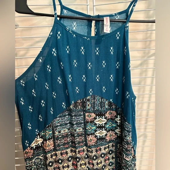 Teal Flowy Dress - Picture 1 of 3